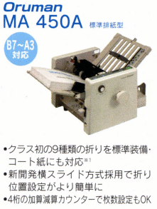 セット内容シルバー精工 自動紙折り機 MA40 三つ折り専用